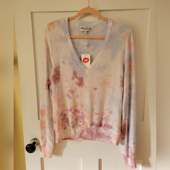 Wildfox Cloud Tie-Dye Deep V BBJ - Picture 3 of 8